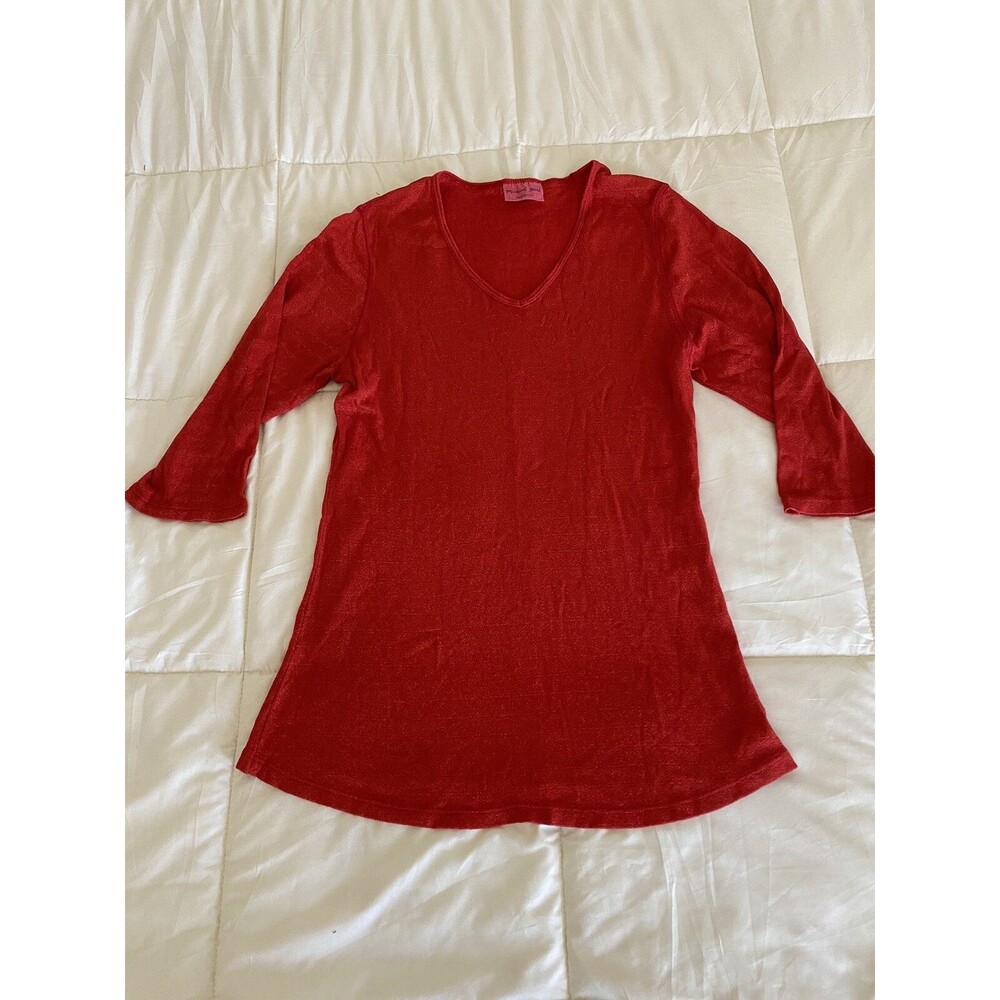 Michael Stars red maternity 3/4 sleeve top OS